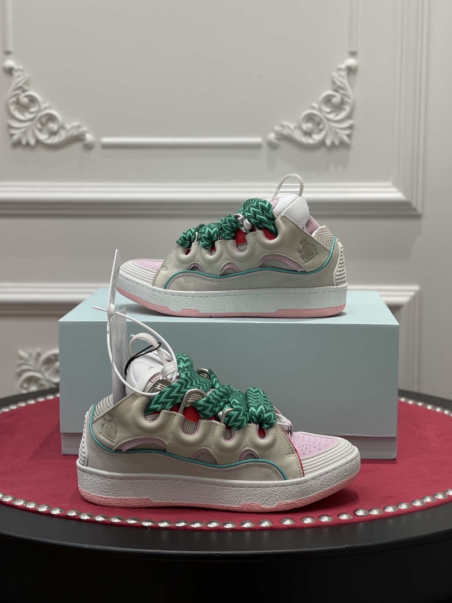 Lanvon Curb SneakerBeige Pink FM-SKRK11-DALL-P225205